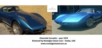 Restoration Project - Chevrolet Corvette 1974 before & after
